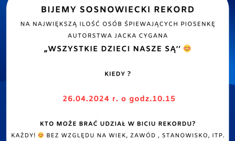 Zaśpiewaj piosenkę Jacka Cygana i weź udział w biciu rekordu